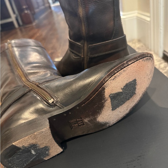 Frye Dark Brown Leather Tall Boots - Picture 4 of 12